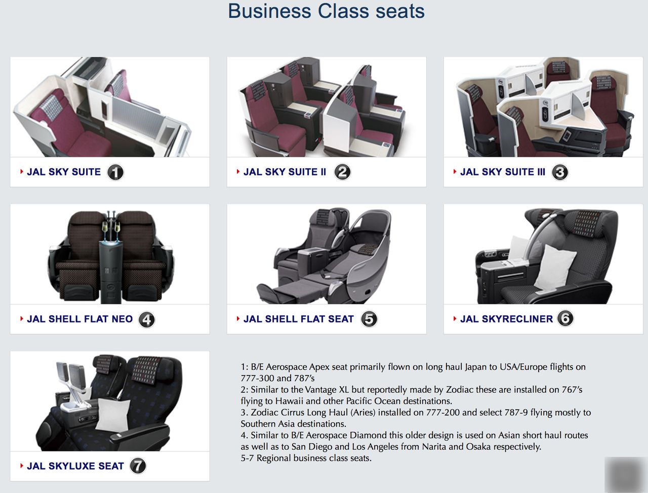 photo jl business class seats